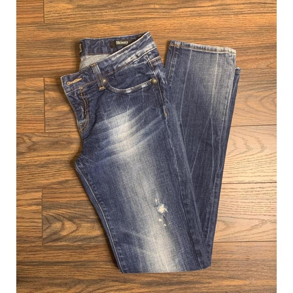 Express Rerock Y2K Distressed‎ skinny jeans size 6